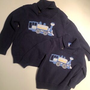 Janie and Jack Crowl Sweater with Embroidery Train Design